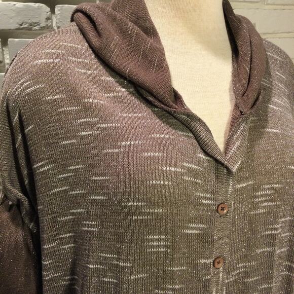 American Rag brown silver sparkle thread sweater 3X - Picture 3 of 5